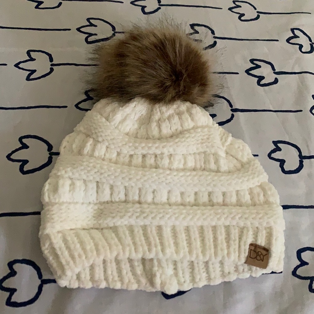 White Knit Beanie
